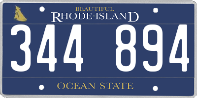RI license plate 344894