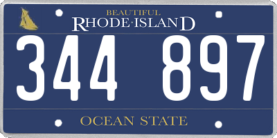 RI license plate 344897