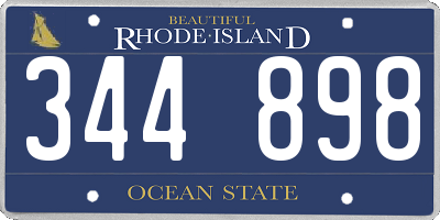 RI license plate 344898