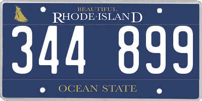 RI license plate 344899
