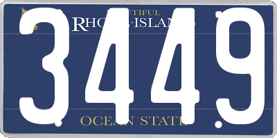 RI license plate 3449