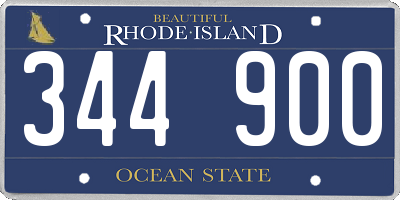 RI license plate 344900