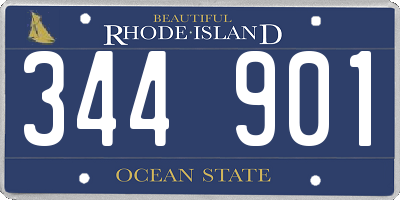 RI license plate 344901