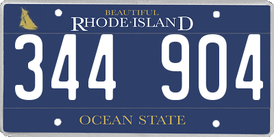 RI license plate 344904