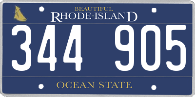 RI license plate 344905