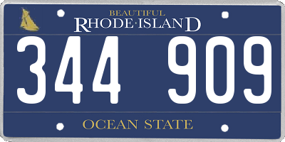 RI license plate 344909