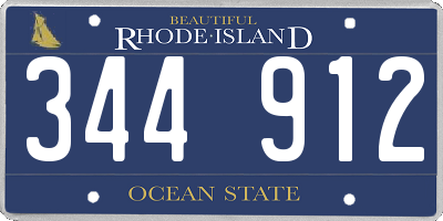 RI license plate 344912