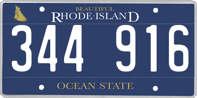 RI license plate 344916