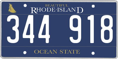 RI license plate 344918