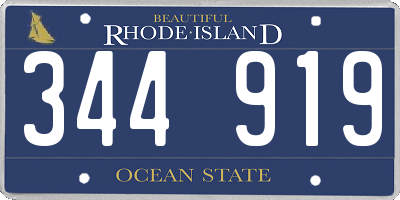 RI license plate 344919