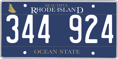 RI license plate 344924