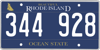 RI license plate 344928