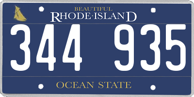 RI license plate 344935