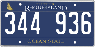 RI license plate 344936