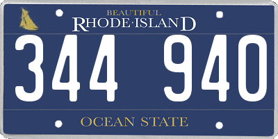 RI license plate 344940