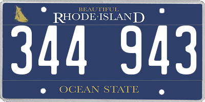 RI license plate 344943