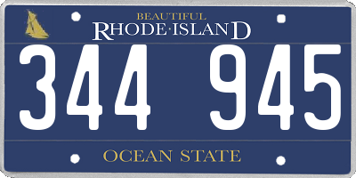 RI license plate 344945