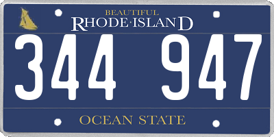 RI license plate 344947