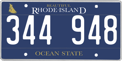 RI license plate 344948