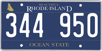 RI license plate 344950