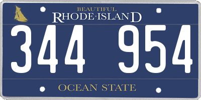 RI license plate 344954