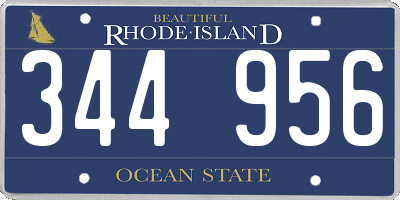 RI license plate 344956