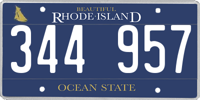 RI license plate 344957