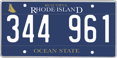 RI license plate 344961