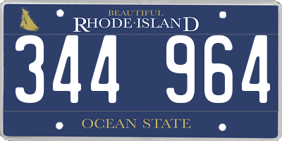 RI license plate 344964