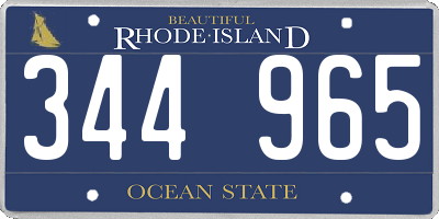 RI license plate 344965