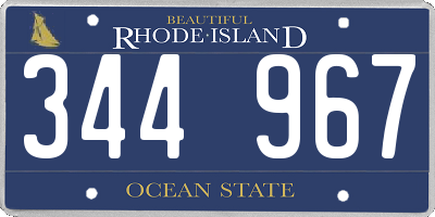 RI license plate 344967