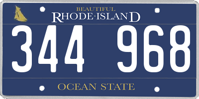 RI license plate 344968
