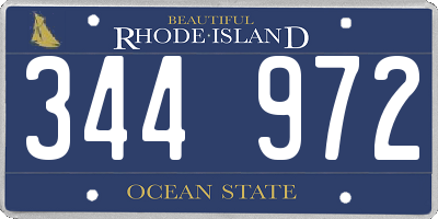 RI license plate 344972