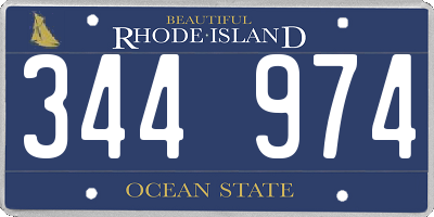 RI license plate 344974
