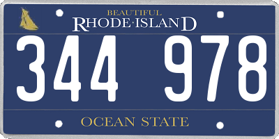 RI license plate 344978