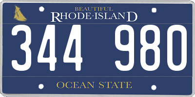 RI license plate 344980