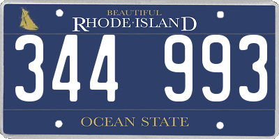 RI license plate 344993