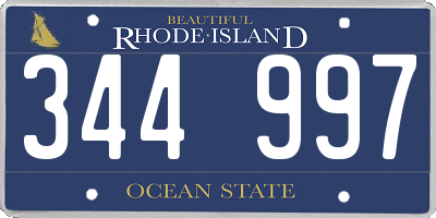 RI license plate 344997
