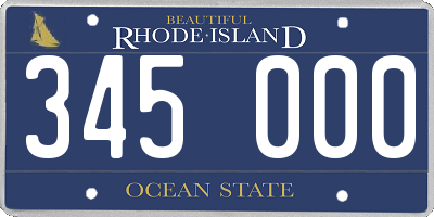 RI license plate 345000