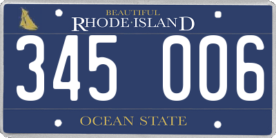 RI license plate 345006