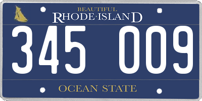RI license plate 345009