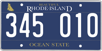 RI license plate 345010
