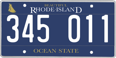 RI license plate 345011