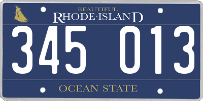 RI license plate 345013
