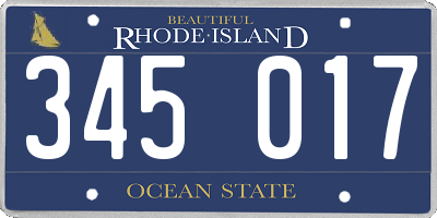 RI license plate 345017