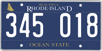 RI license plate 345018