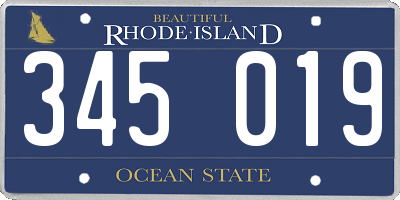 RI license plate 345019