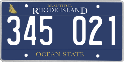 RI license plate 345021