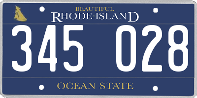 RI license plate 345028