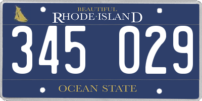 RI license plate 345029